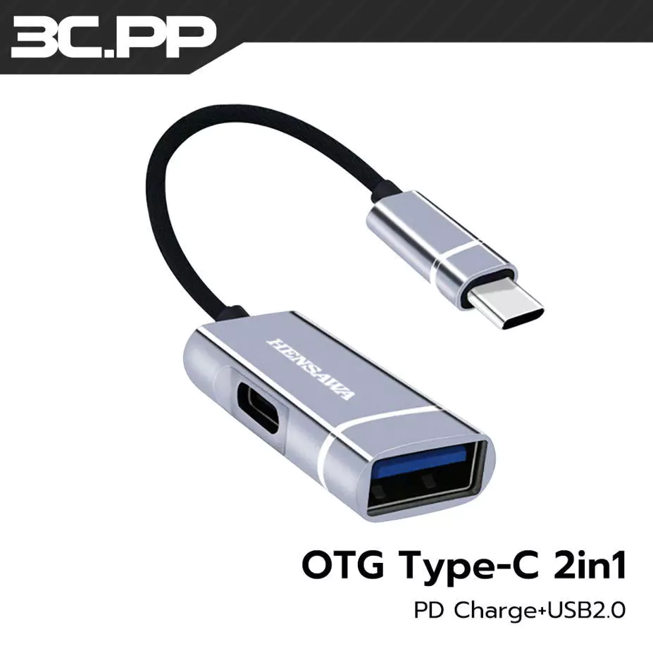 3CPP SHOP สายอะแดปเตอร์2-in-1 Type-C to USB OTG + ที่ชาร์จ PD10W 480Mbps ความเร็วสูงทรานส์สำหรับส่งข้อมูล