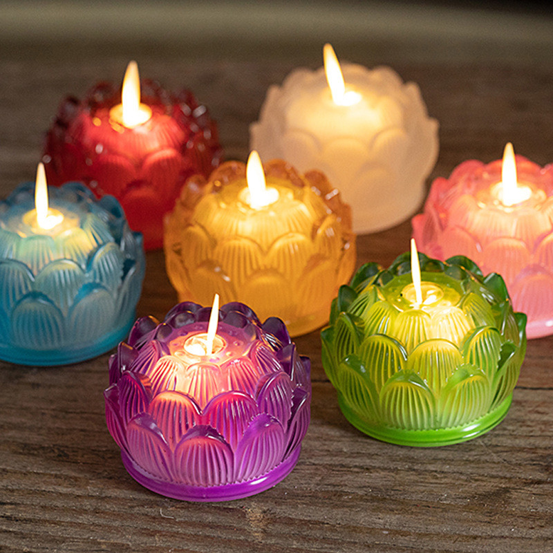 Charging simulated glass swing led Candle lamp, electronic candle flame lamp, Buddhist offering lamp