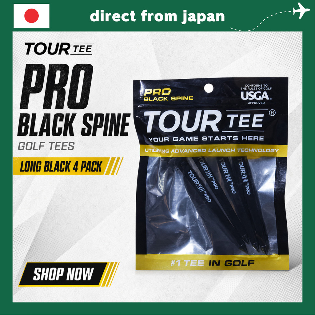 Toutee Pro Tour Golf Tees – Black Limited Edition (4-Pack Long / Combo Set)