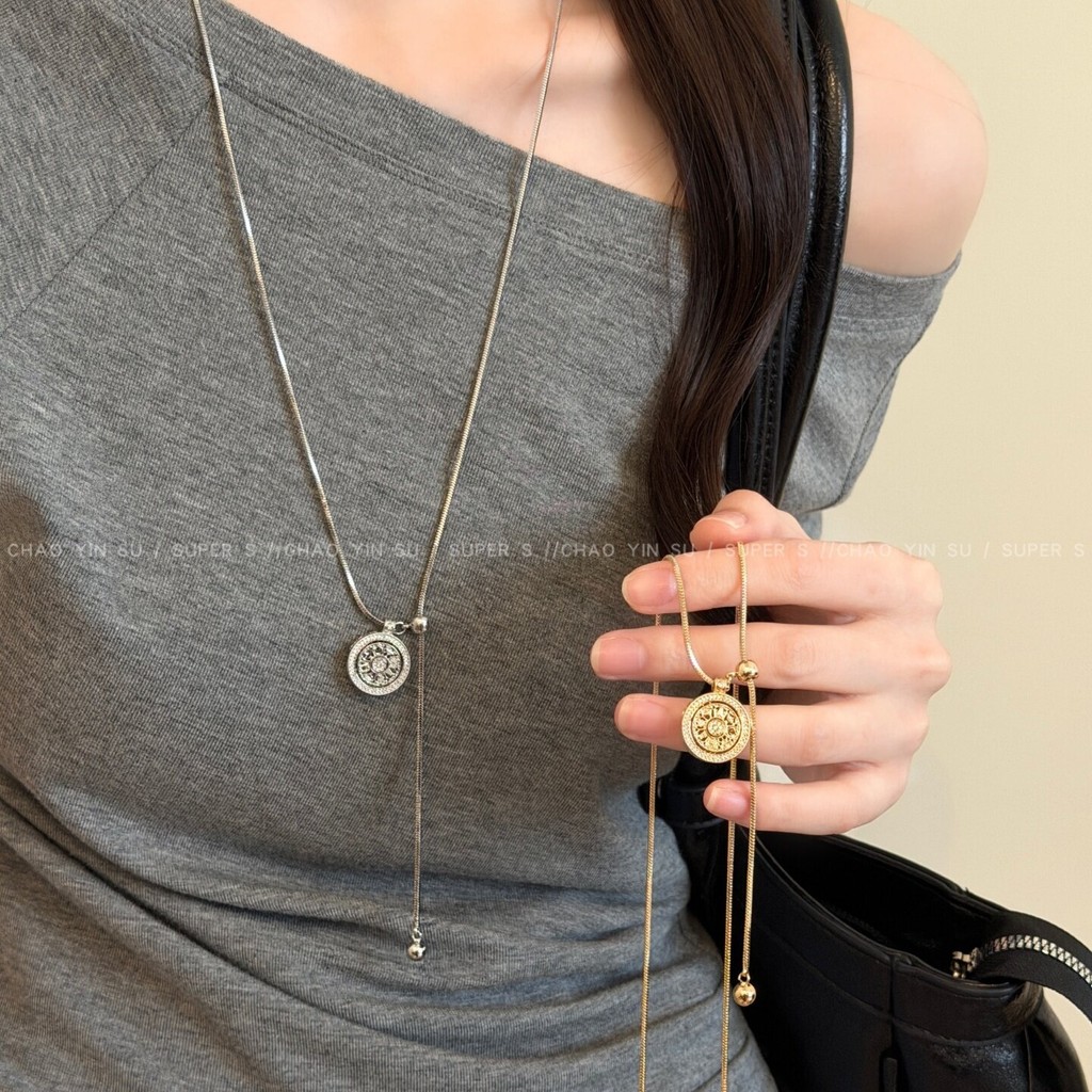 Good Luck Compass~Niche Design Compass Necklace Fashion ประณีต Daily Commuter All-Match Creative Hig