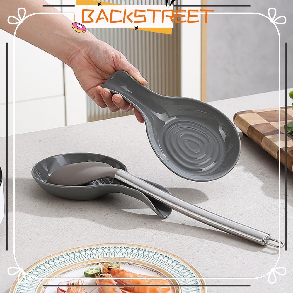 BACKSTREET Spoon Rest, Heat-Resistant สีสันที่ใส่ช้อนขนาดใหญ่, อุปกรณ์ครัว PP Storage ชั้นวางของทําอาหารช้อน Rest