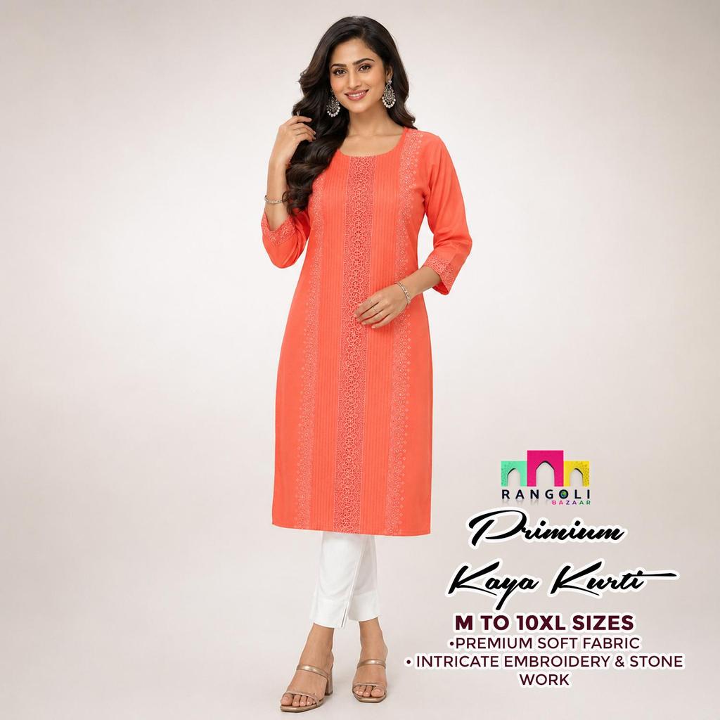 PLUS SIZE KURTI 8555 - M ถึง 10XL - RANDOLI BAZAAR - การออกแบบ DEEPAVALI