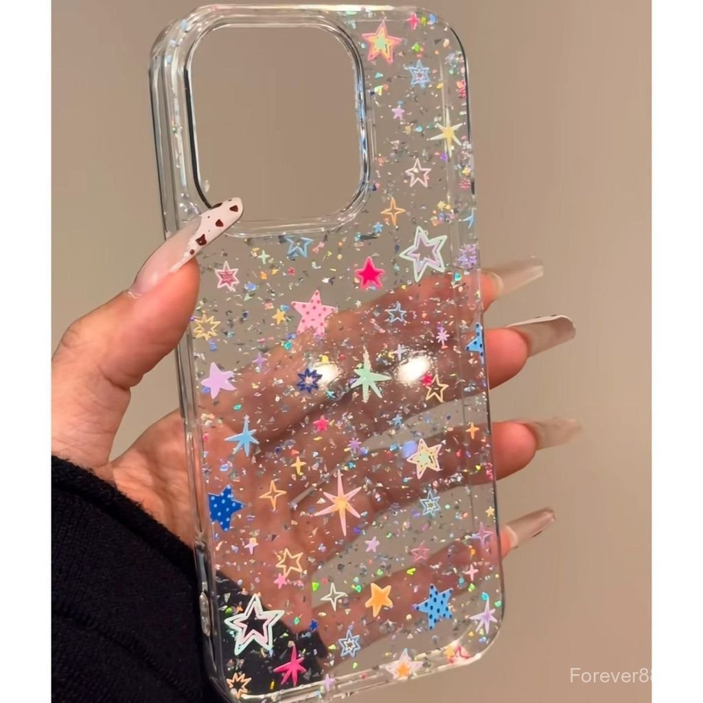 เคสโทรศัพท์ เหมาะสําหรับ iPhone XR XSMAX 11 12 13 14 15 16 17 Pro max Plus Air สไตล์เกาหลีเลื่อม Gli