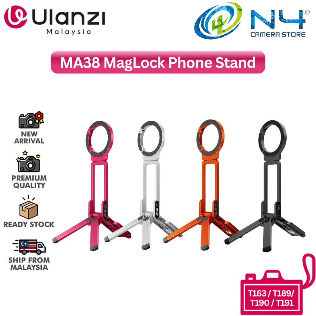 Ulanzi MA38 MagLock ขาตั้งโทรศัพท์ขาตั้งโทรศัพท์แม่เหล็กพร้อมตะขอซ่อนสําหรับผนังลาด T163 / T189 / T1