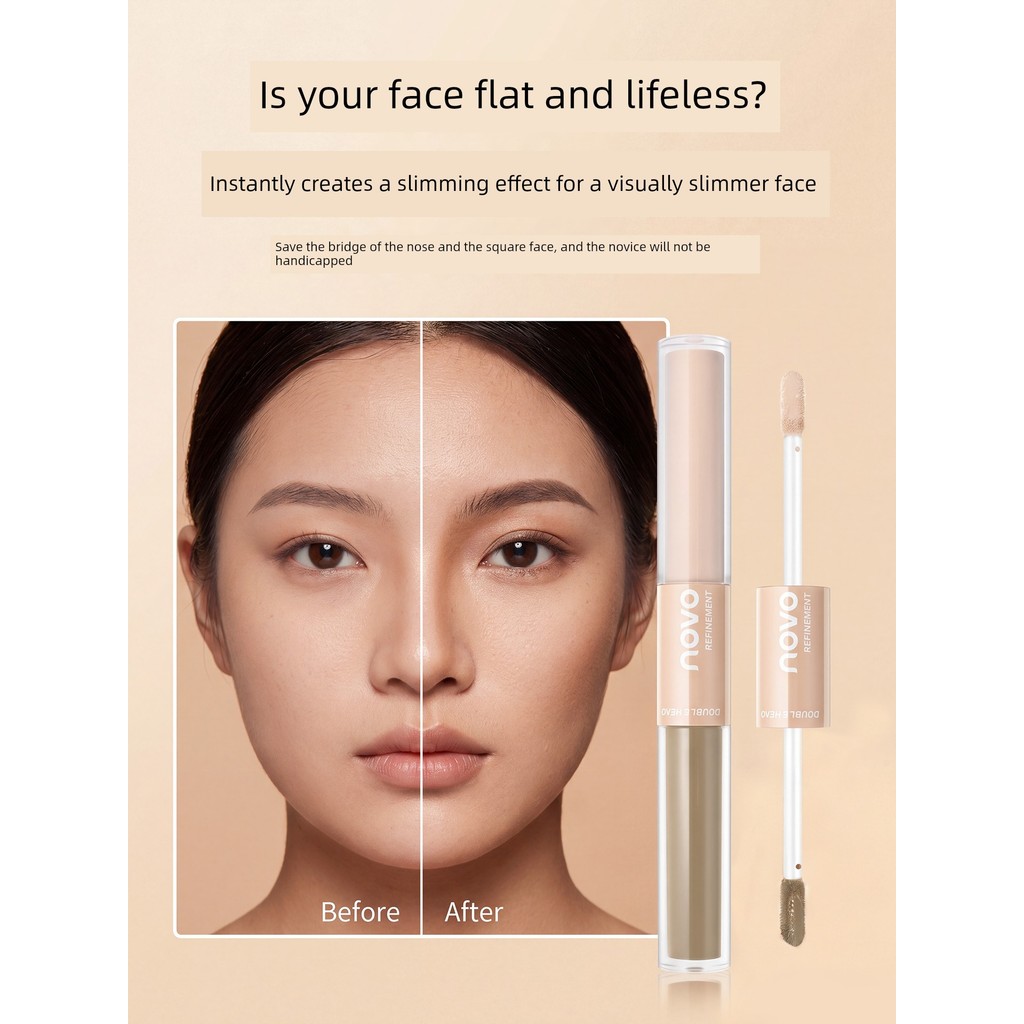 คอนทัวร์ contour stick Novo Liquid Double-Headed High Nose Shadow Matte Contouring Pen