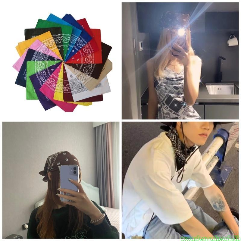 Wonderpakea2 ผ้าฝ้ายผ้า Neckerchief ปฏิบัติผ้าพันคอผ้าพันคอ Hip Hop ผ้าพันคอ Headscarf ผ้าเช็ดหน้าห่