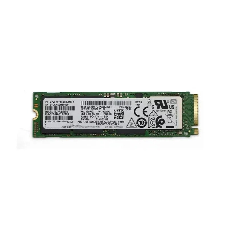 ใช้สําหรับ Samsung PM981a 2TB PCIe NVMe SSD M.2 2280 OPAL 2.0 MZVLB2T0HALB-000L7 00UP737