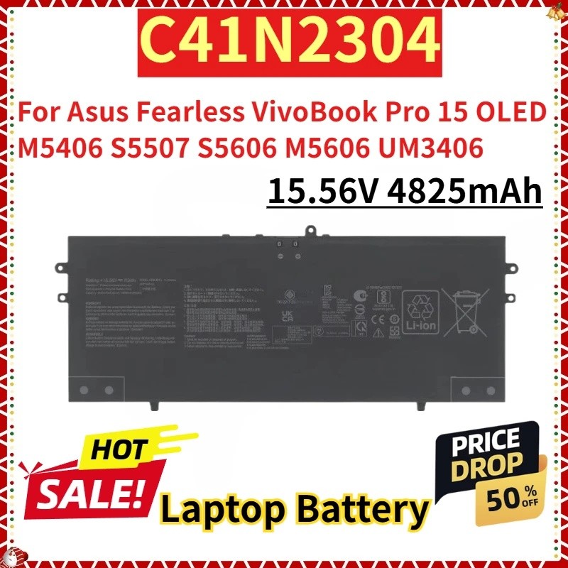 สําหรับ Asus Fearless VivoBook Pro 15 OLED M5406 S5507 S5606 M5606 UM3406 ใหม่เปลี่ยนแบตเตอรี่แล็ปท็