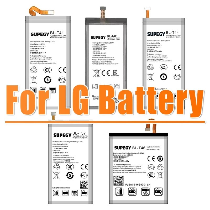 BL-T37 BL-T44 BL-T46 BL-T41 BL-T42 แบตเตอรี่สําหรับ LG G8 ThinQ/G820 V50/ThinQ/V50S/G8X Stylo5/K50/Q