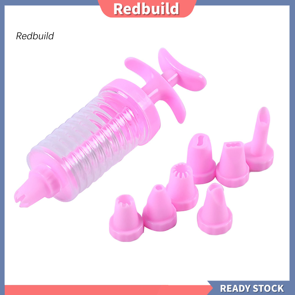 Build สีแดง| 8ชิ้นพลาสติกไอซิ่งท่อขนมเครื่องมือที่มี8หัวฉีดเค้กทําเองเคล็ดลับการตกแต่ง