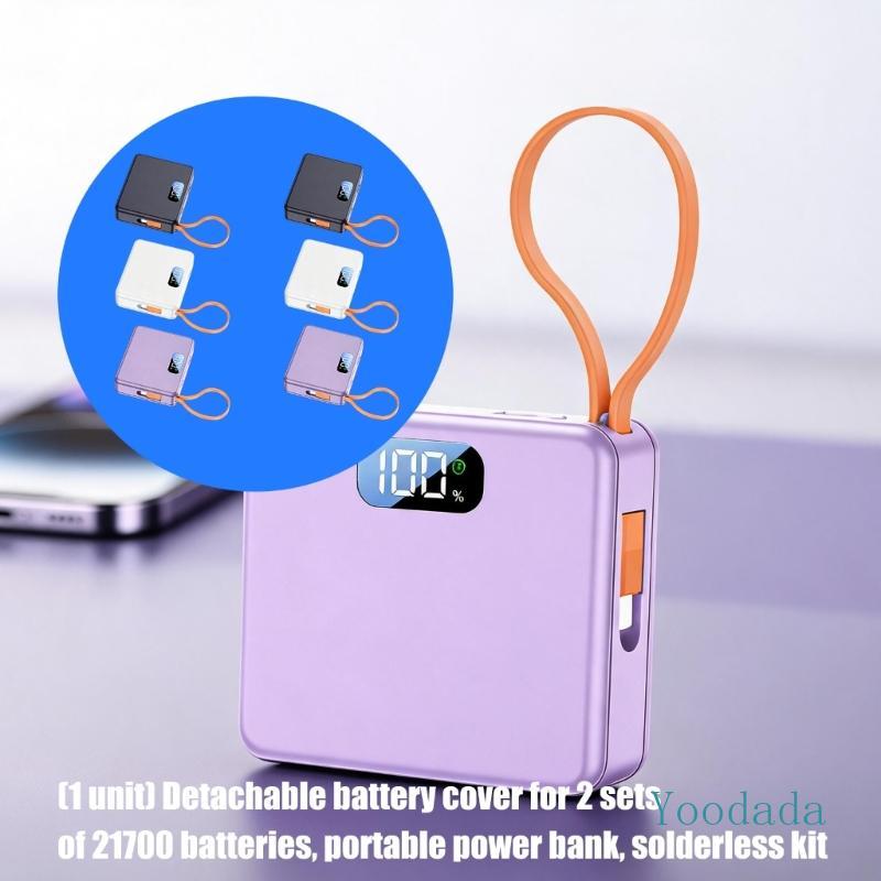 Yoo DIY Powerbank แบบชาร์จไฟได้สําหรับ 2 21700 แบตเตอรี่แบบพกพา Solder