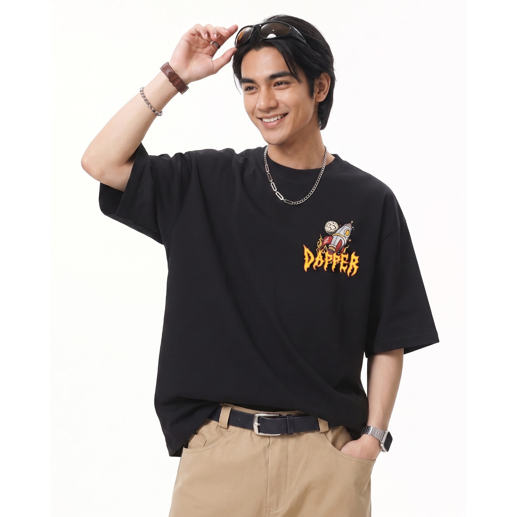 DAPPER Black Explore The Unknown Oversize T-Shirt - 6829TRFO