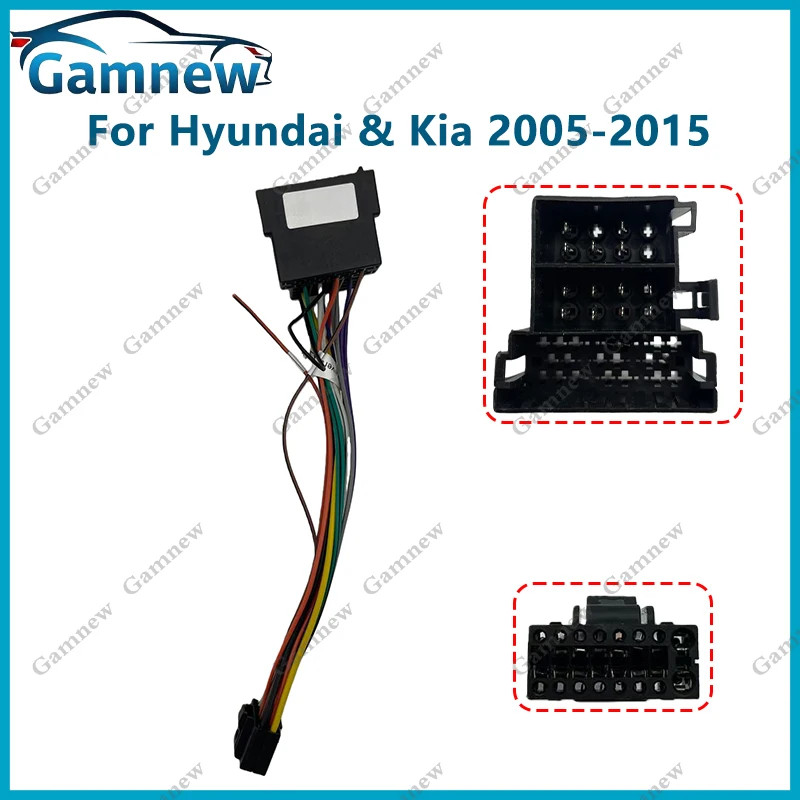 รถสเตอริโอสาย HYC19 สายไฟสําหรับ KIA Carens Sedona Picanto, สําหรับ Hyundai Elantra Azera i10 i20 i3