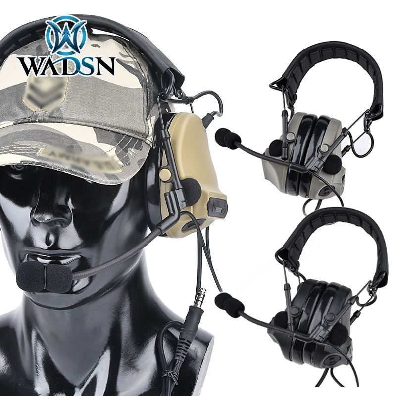 Wadeson ComtaC3 ยุทธวิธีชุดหูฟังอิเล็กทรอนิกส์ Pickup Noise Cancellation การสื่อสารชุดหูฟังแบบมีสายช