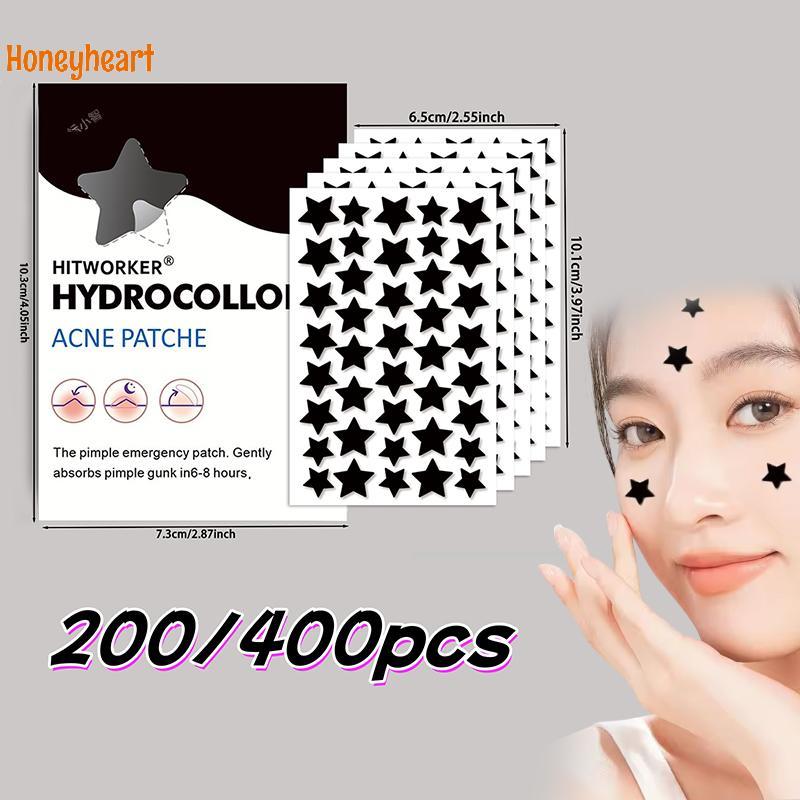 <Honeyheart> 200/400pcs Star Shaped Acne Patch ฟรี Non Irritating Breathable Absorption Acne Patch แฟชั่น Hydrocolloid Patch ดี