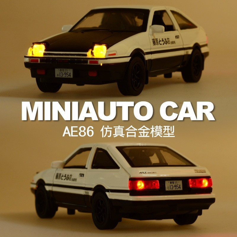 1: 28 Initial D Tofu Shop Toyota AE86 รถจําลองเครื่องประดับรถของเล่นเด็ก 7/25