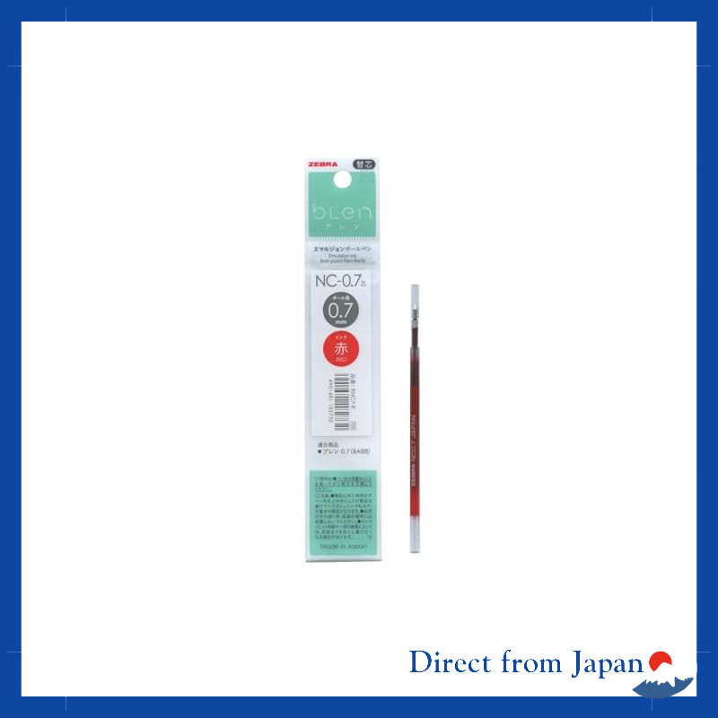 ZEBRA Oil-Based Ballpoint Pen Refill Blen NC-0.7 Core 0.7mm Red P-RNC7-R