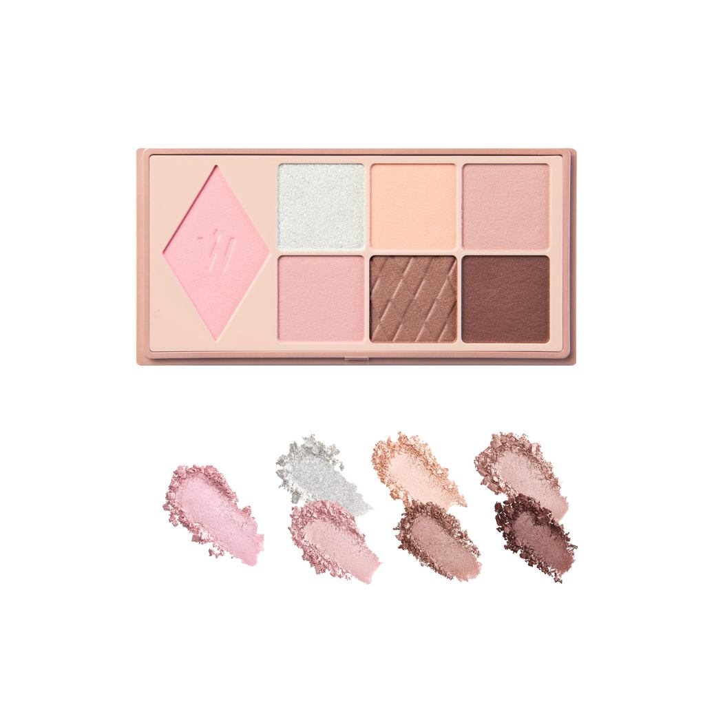Wonjungyo W Daily Mood Up Palette 01 Soft Mauve Pink / Eyeshadow Pink Brown Glitter Matte 100% Authe