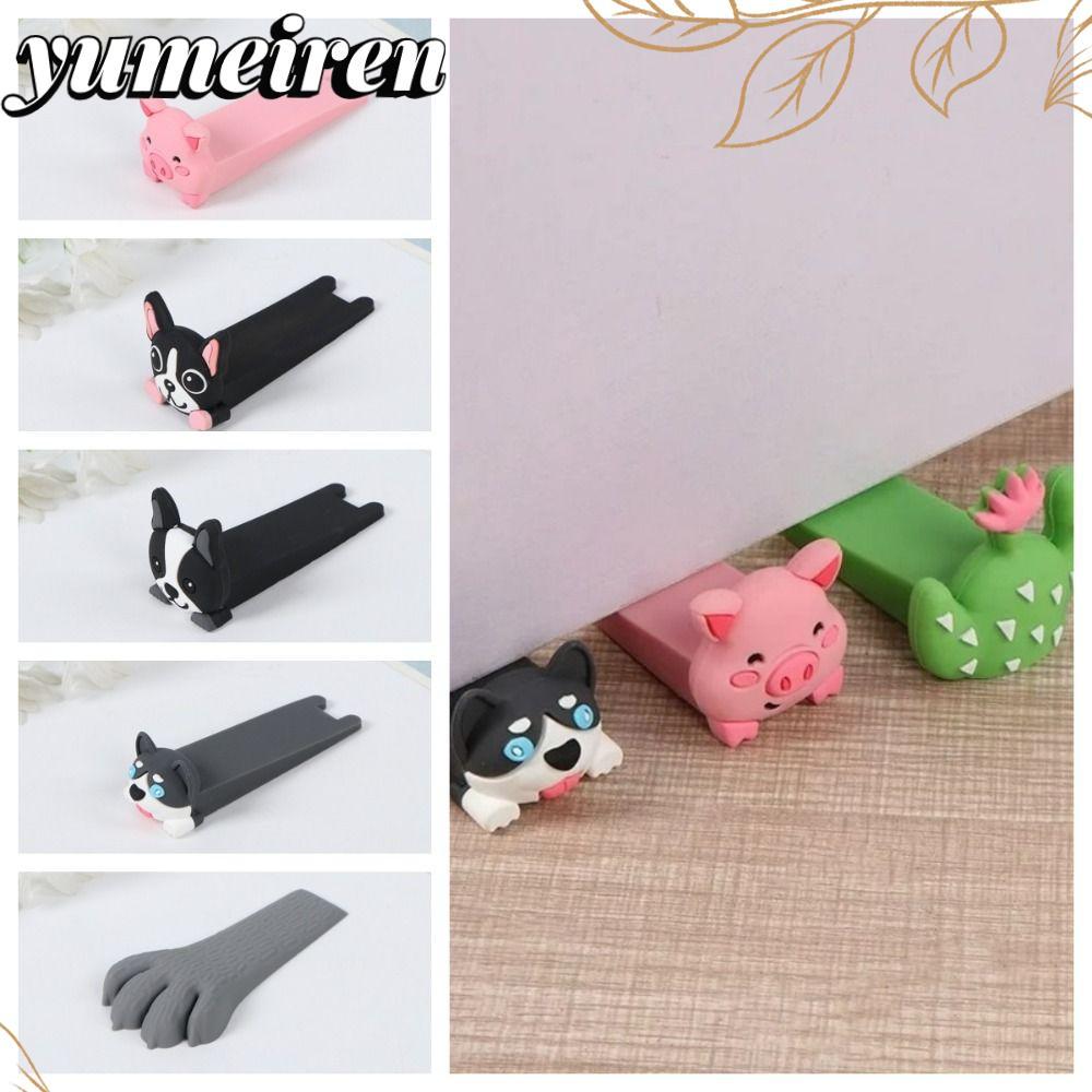 YUMEIREN บล็อกลิ่ม Doorstops, ซิลิโคนประตูบ้านหยุด, ของขวัญน่ารัก Shock Absorbent Anti-collision Stopper มือจับประตู