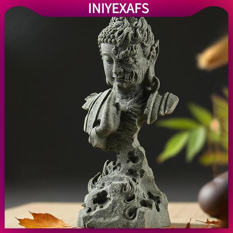 MagiDeal พระพุทธรูปร่วมสมัย หินทราย เดสก์ท็อป Figurine ประติมากรรมสําหรับตกแต่งสํานักงาน Room Table ชั้นวางหนังสือหัตถกรรมเทศกาล
