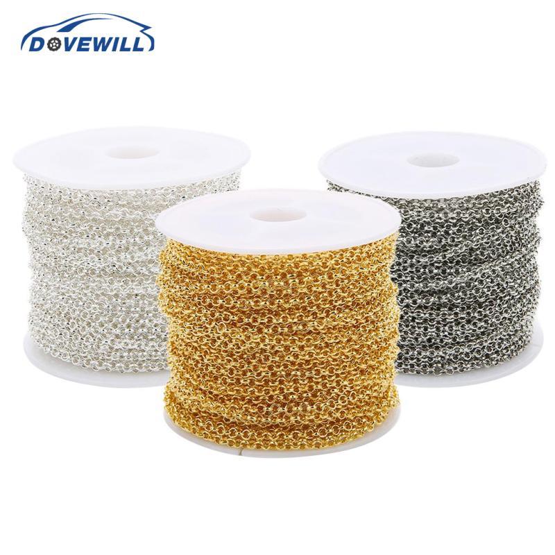 [Dovewill] 3 Spool 30yds สายเหล็ก Chain Link ผลการค้นหาเครื่องประดับสร้อยคอสร้อยข้อมือ 2 มม.
