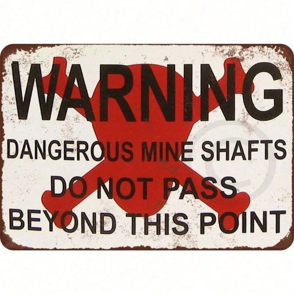 CIFbuy Vintage Danger Sign โลหะ Wall Decor Reproduction Mining Caution Plaque อุตสาหกรรม