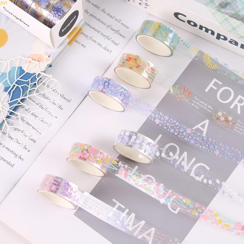 Jia 5 ม้วนดอกไม้ตกแต่งเทป 15mmX2M สําหรับ Art Craft Scrapbooking Journal อัลบั้ม
