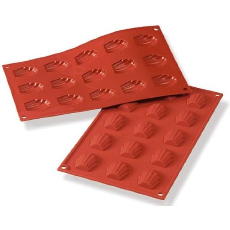 Bakeware แบบยืดหยุ่น: Madeleine 0.34 Oz, 1.73" x 1.34" x .39" ลึก 15 ช่อง