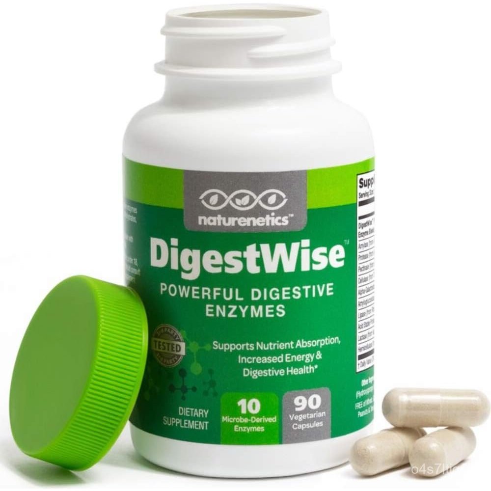 Naturenetics DigestWise Digestive Enzymes - 10 Powerful Vegan Enzymes to Support Digestion, Gas, Blo