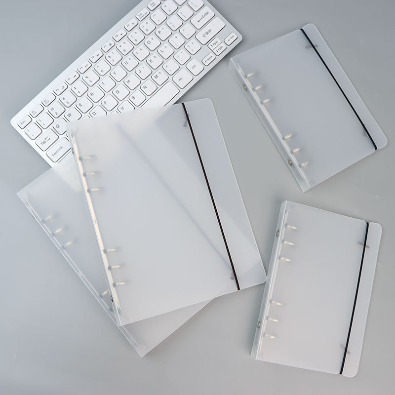 A4B5A5A6 Frosted Translucent Loose-leaf Perforated Handbook PP Shell Test Paper Storage Folder พร้อม