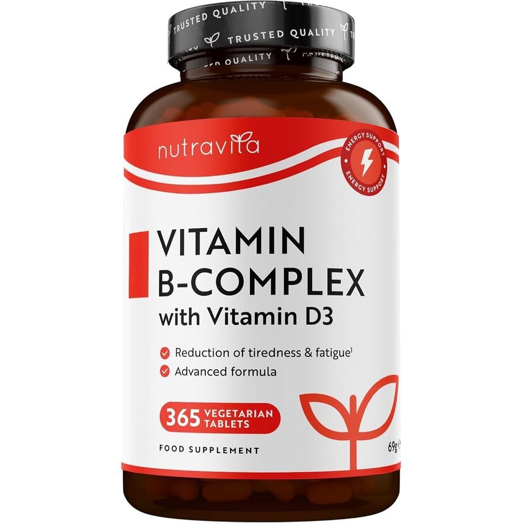 Nutravita B Complex 1 Full Year ply 8 s B1B2B3B5B6B12 Biotin Folic Acid & VIT D3 in 1 Micro Tablet ล