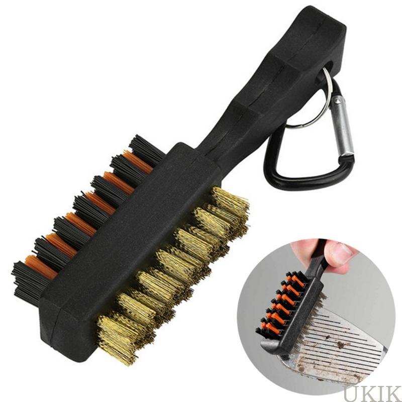 UKIK Golf Brush Mini Double Side Brass+Nylon Pocket Golf Club Brush Groove Cleaner