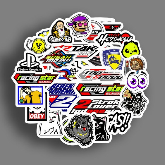 P0102 สติ๊กเกอร์มอเตอร์ไซค์แบบสุ่ม 33 ชิ้น | Cool กันน้ําทนทาน Racing Meme สติ๊กเกอร์รูปลอก
