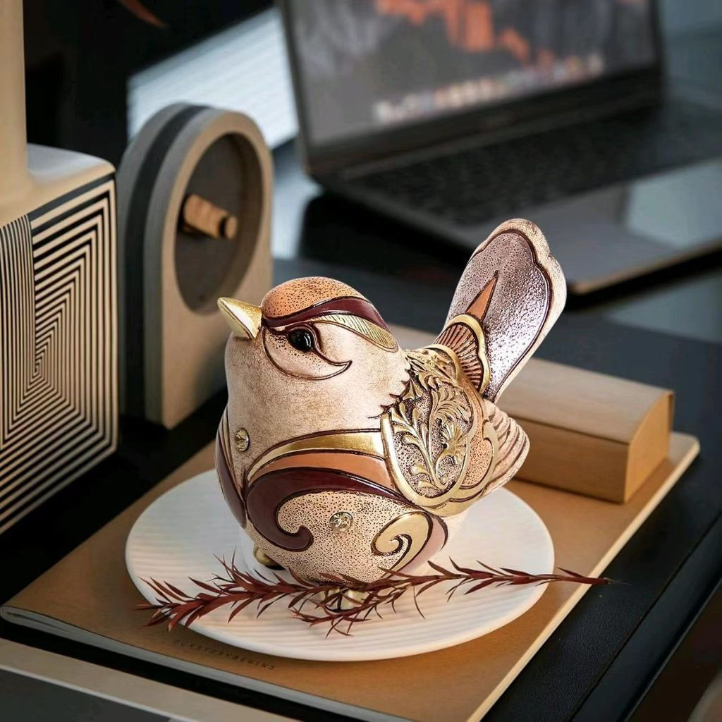 Decorative bird ornaments for the living room12y New desktop resin Chinese-style fortune-bringing ma