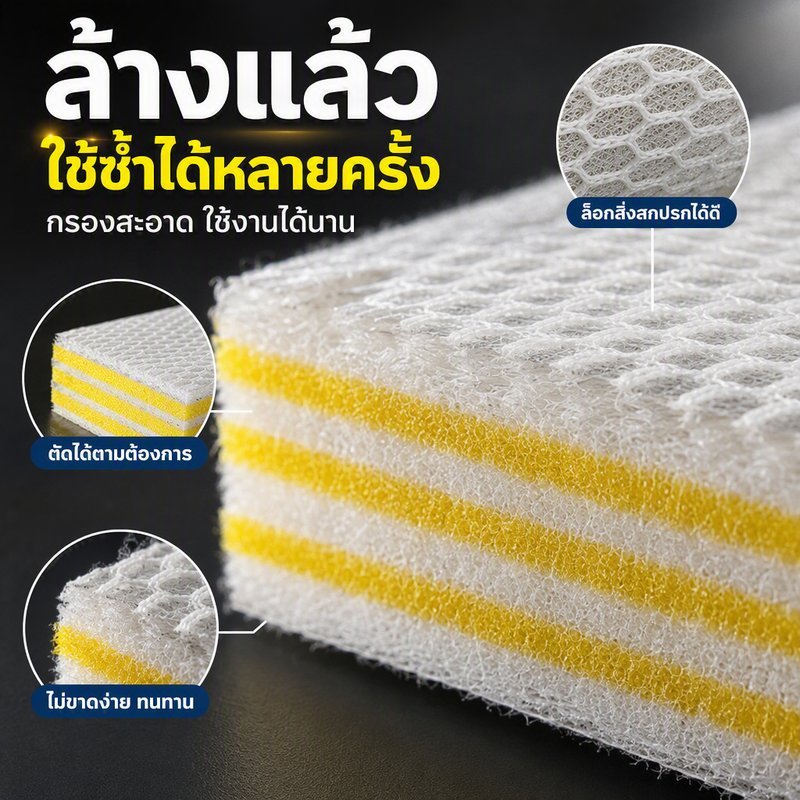 ใยกรองตู้ปลา 10D นาโน 200D แผ่นกรองน้ำ ดักตะกอน ขี้ปลา ซักล้างใช้ซ้ำ สำหรับระบบกรอง