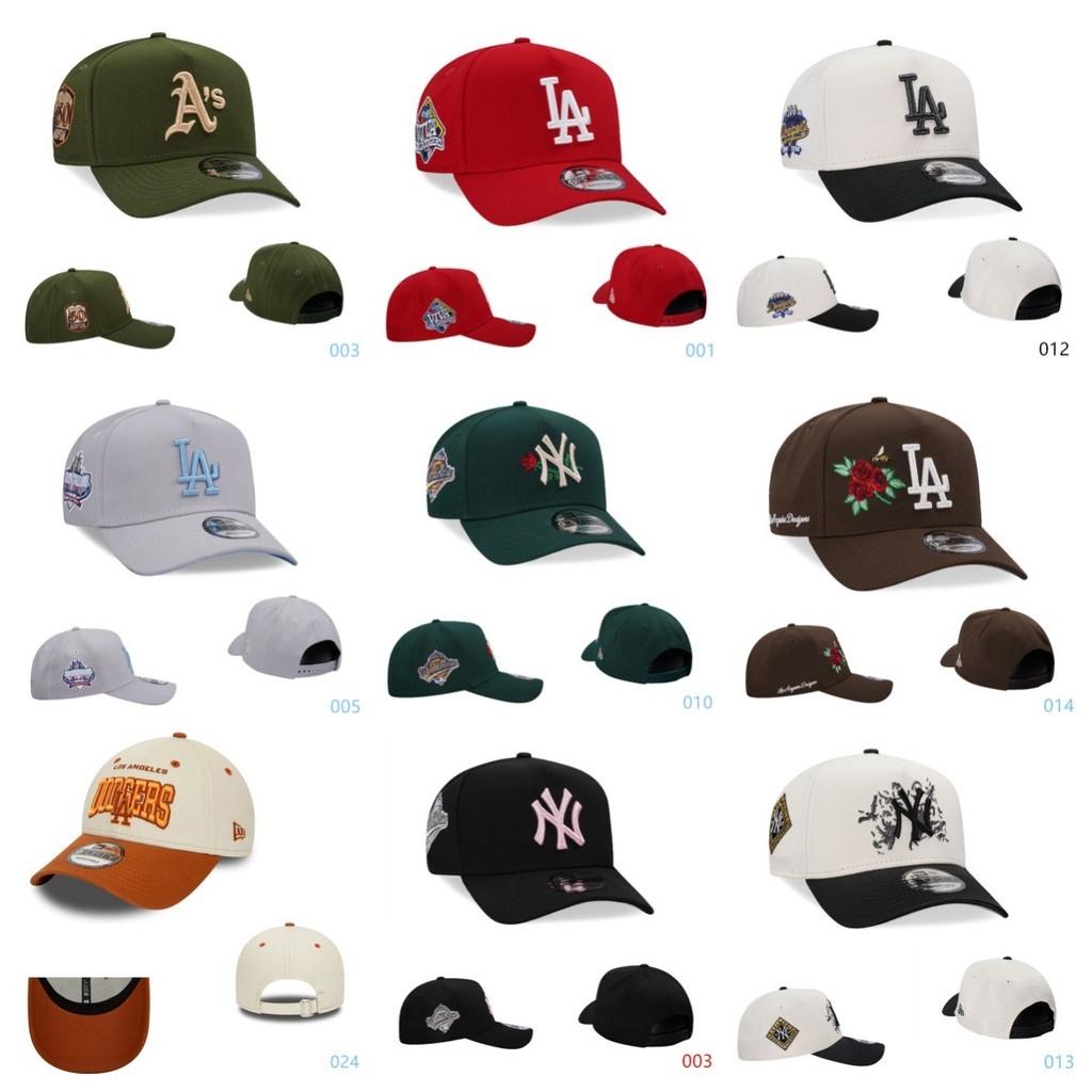 Newera Hat Adjustable American League Cap Yankees Dodgers Red Sox ปัก Hard Top