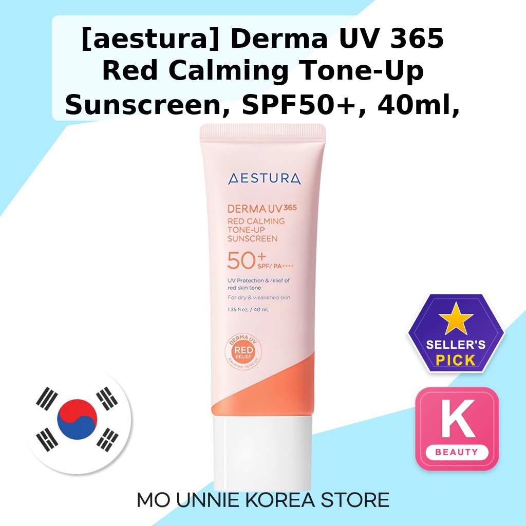 [aestura] Derma UV 365 Red Calming Tone-Up Sunscreen, SPF50+, 40ml, 1 ชิ้น / ครีมกันแดดเกาหลี SPF50 