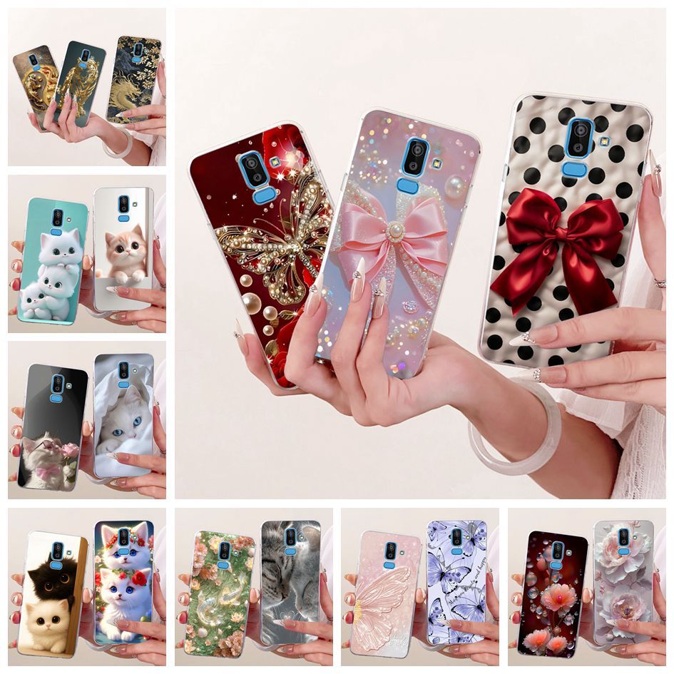 6.0 "สําหรับ Samsung Galaxy J8 2018 กรณี J810F J810G J810Y ฝาครอบแฟชั่นผีเสื้อซิลิโคนนุ่ม Fundas สํา