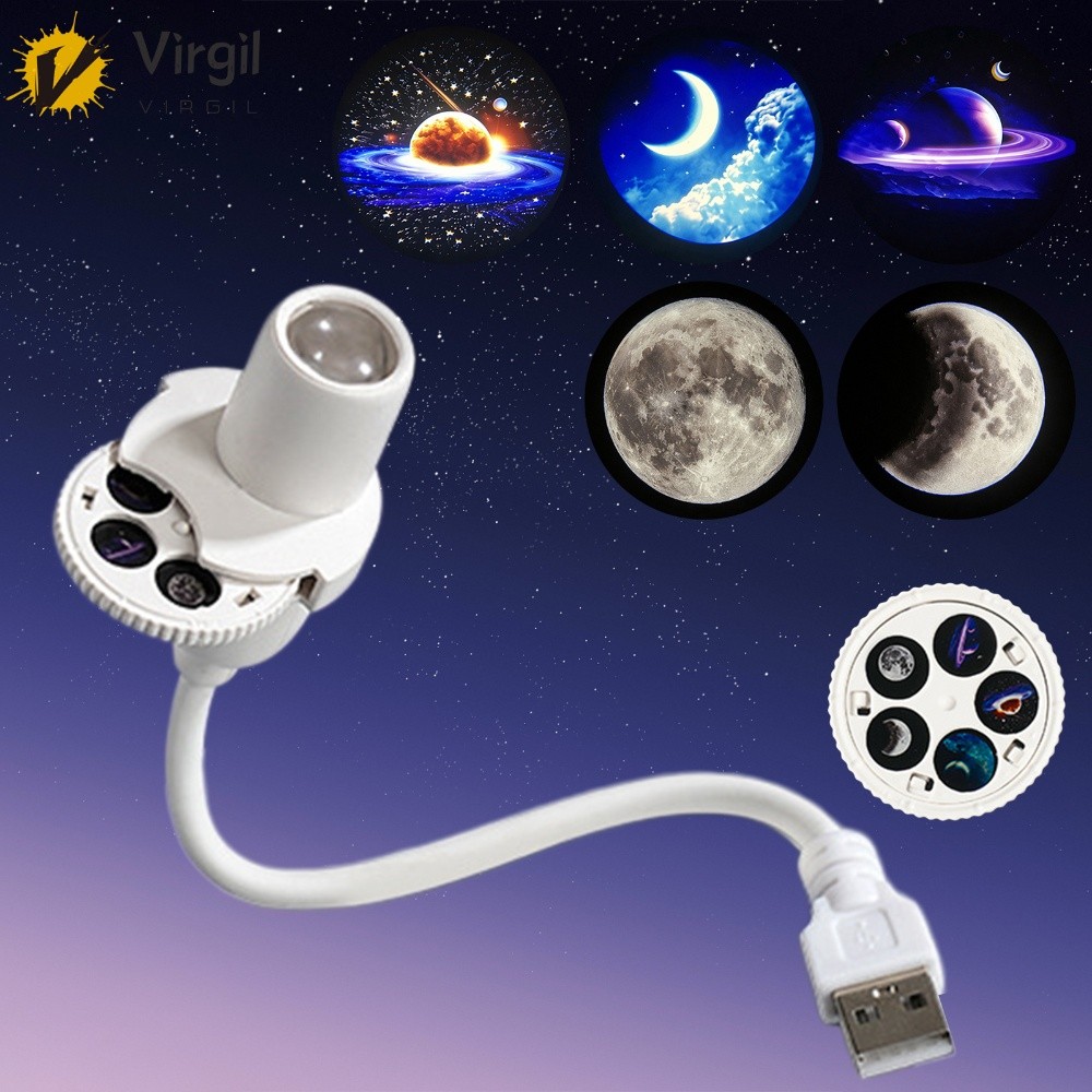 [Virgil.th] Starry Sky Night Light Projector USB Powered Space Galaxy Lamp Projector สําหรับตกแต่งบ้