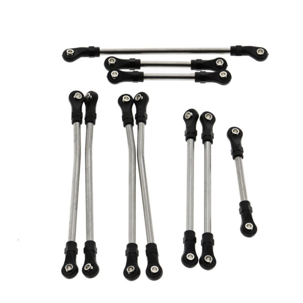 10PCS โลหะ TRX4 Links ชุด Suspension พวงมาลัย Linkage Panhard Bar สําหรับ 1/10 Scale RC Crawler 324 