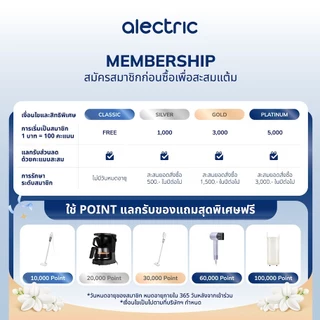 Alectric Electric Kettle กาดริปกาแฟไฟฟ้า 0.8L. รุ่น Dripper S White - รับประกัน 3 ปี