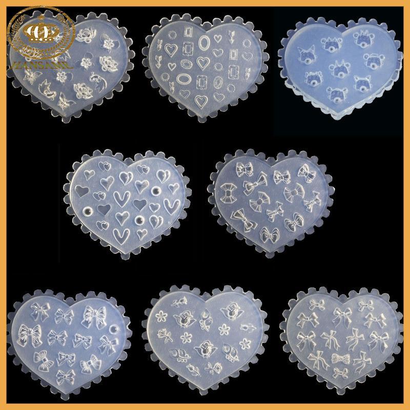 HAN 3D แม่พิมพ์เล็บซิลิโคนตกแต่งเล็บ Cabochon แม่พิมพ์สําหรับ DIY การออกแบบเล็บ