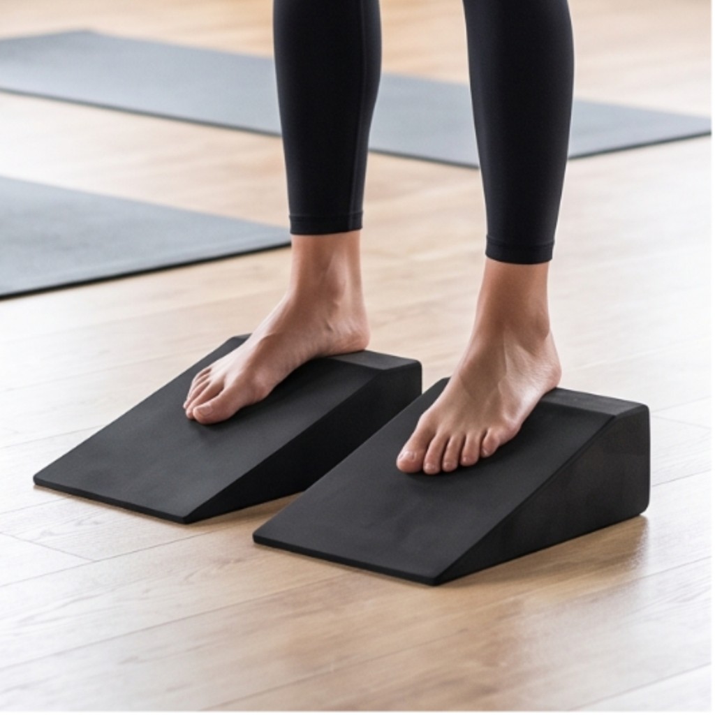 เวดจ์ออกกําลังกายสี่เหลี่ยมคางหมูเอียง Squat Wedges Squat Wedges Squat Wedge Compact Calf Stretch Bl