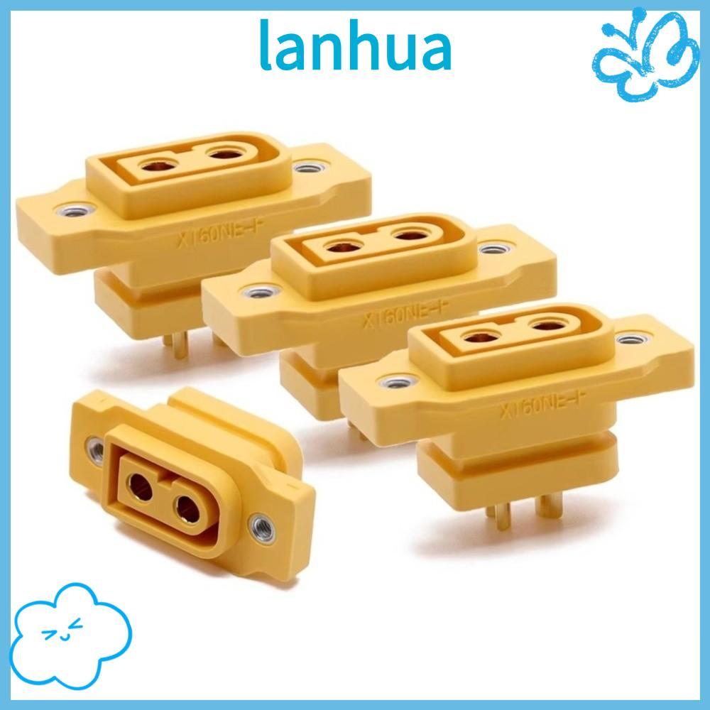 LANHUA XT90NE-F Connector, DC500V 3.5 มม./4 มม.XT60NE-F ปลั๊ก, ชุบทองสีดําสีเหลือง Amass Connector R