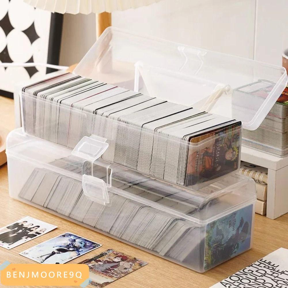 BENJMOORE9Q กล่องเก็บการ์ดเกม,พลาสติกใสฟุตบอลดาวการซื้อขายกล่องเก็บการ์ด,กันฝุ่นขนาดใหญ่ความจุ Multi