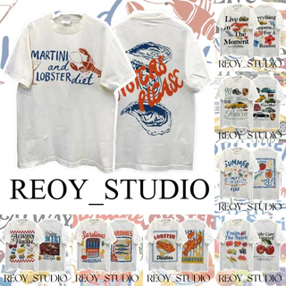 (จัดส่งฟรี 24ชั่วโมงลดราคา) REOY_STUDIO เสื้อยืดโอเวอร์ไซซ์ Sorona ลายกุ้งมังกร Lobster สบายตัว ปกป้องท้องไขมัน ส่ง