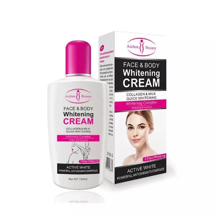 AC218-3 Aichun Beauty Face & Boday ครีมไวท์เทนนิ่งพร้อมคอลลาเจนและไวท์เทนนิ่งคอมเพล็กซ์ 120ml มอยเจอ