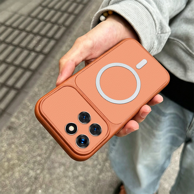 สําหรับ honor X8B X8A x8c x8d x6d x6c 4g X6B X6A X6S X6 X8 5G โทรศัพท์กรณีความวิตกกังวล Softcase กันกระแทกออกแบบใหม่แม่เหล็กน่ารักสีส้มสาว KNBS