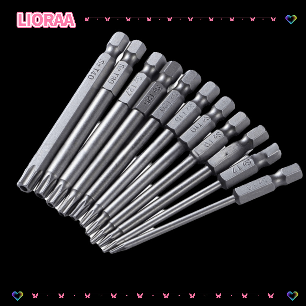 ลิโรร่า‌A 11pcs ไขควงชุด Bit, 100 มม.ความยาว 1/4 นิ้ว Hex Shank Torx Security Bits, ทนทาน S2 โลหะผสม