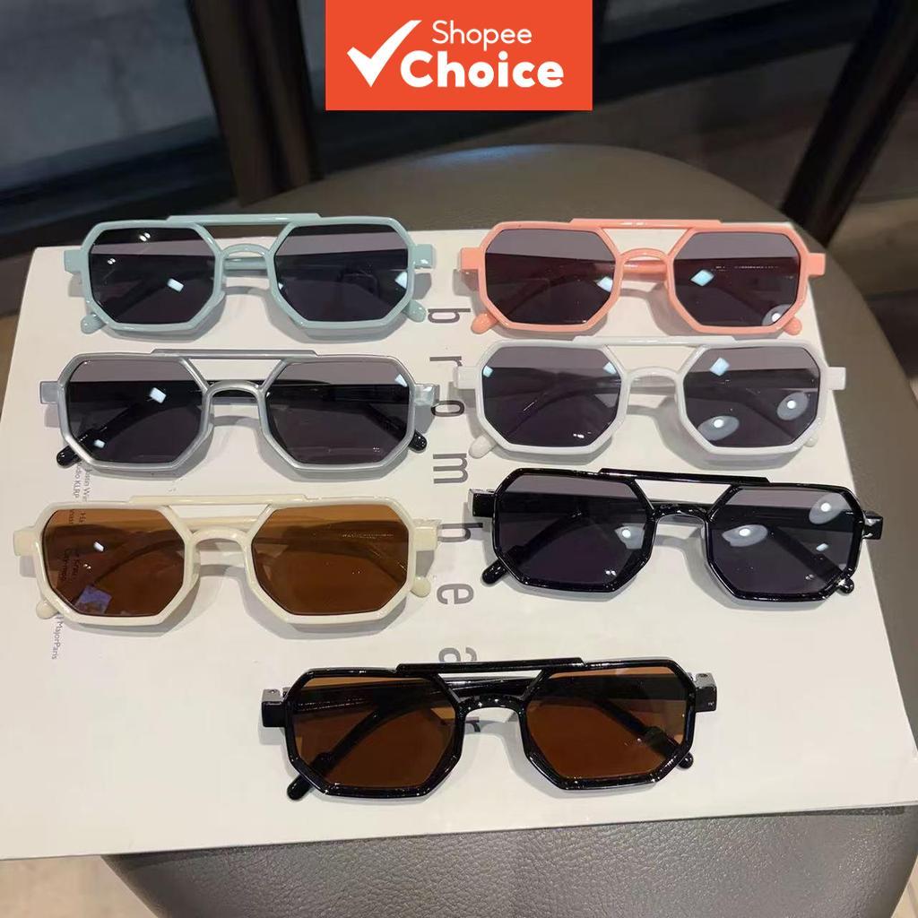 Kids Retro Aviator Uv400 แว่นกันแดด Double-bridge สําหรับเด็กชายและเด็กหญิง
